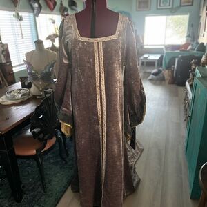 Elegant Velvet Medieval Gown